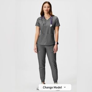 Fabletics Scrub Set Heather Grey
